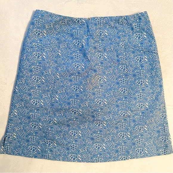 Vineyard Vines Pants - Vineyard Vines Cotton Blue White Sea Turtle Print Fully Lined Mini Skort 0 NEW